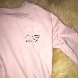 Long sleeve baby pink vineyard vines shirt.
